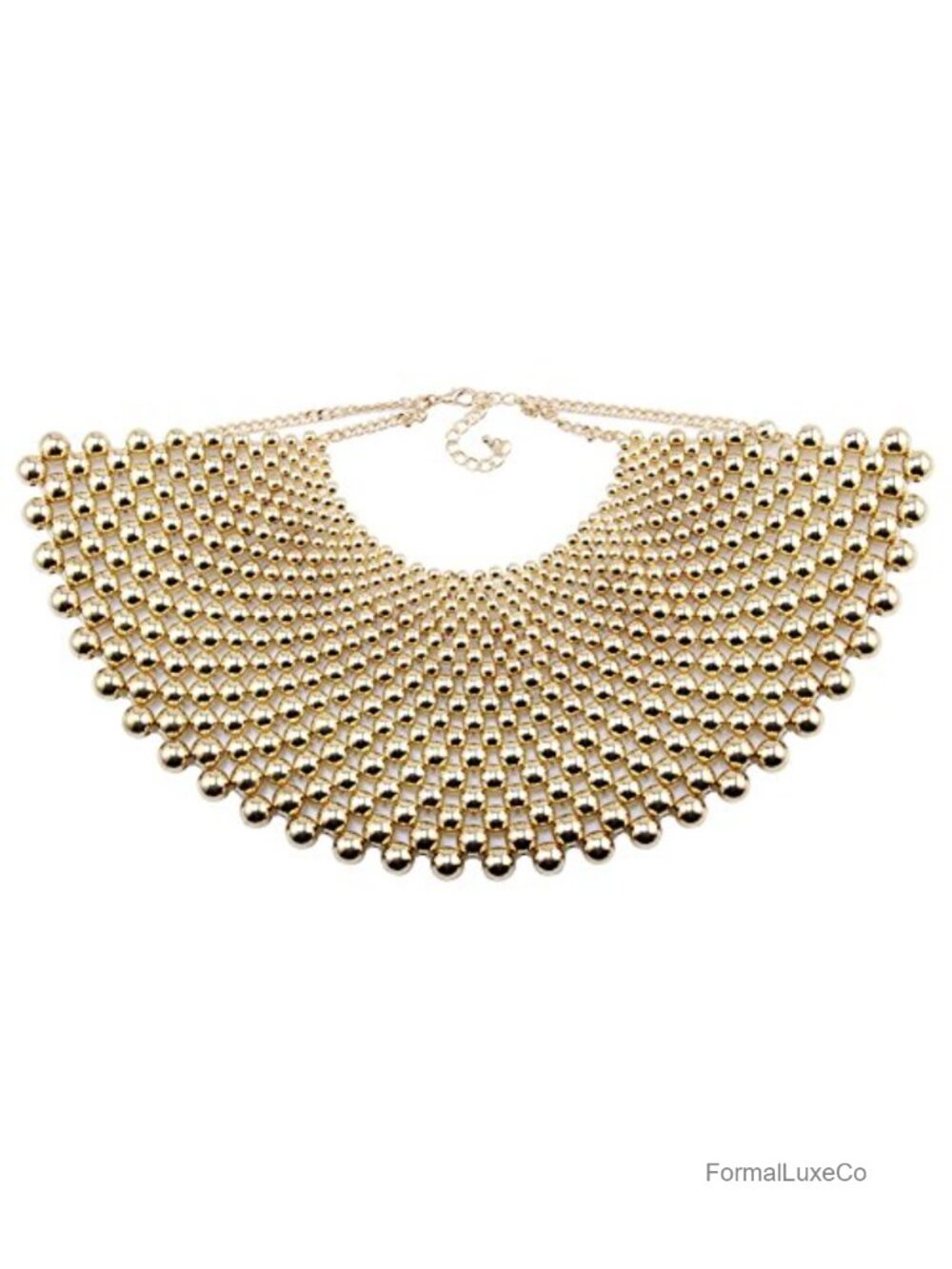 Chunky Bead Ball Choker Collar Necklace Handmade Metal Statement Jewelry
